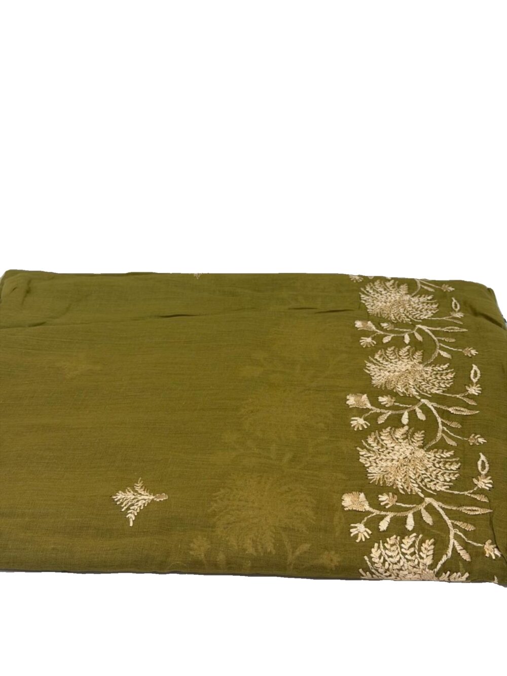 شيلة صلاة قطن هندي 6وار اللون الأخضر الزيتوني.....،