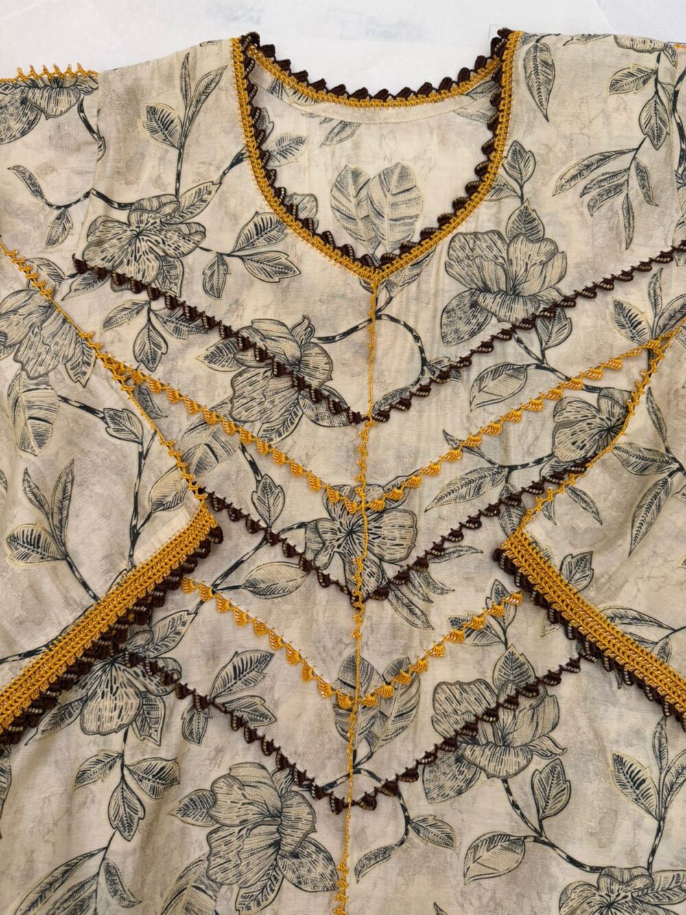 جلابية قطن مزراي شغل كروشيه....